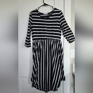 Black And White Striped Dress